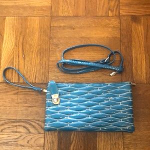 Cute teal clutch with shoulder strap